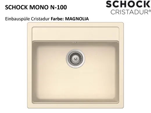 SCHOCK K�chensp�le Mono N-100 Cristadur� Nano-Granitsp�le / Einbausp�le mit Drehexcenter