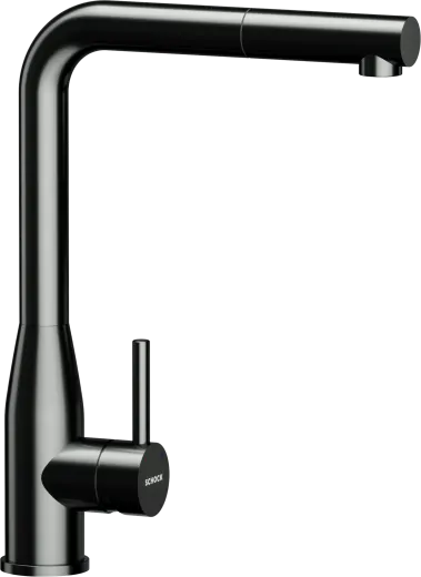 SCHOCK K�chenarmatur Keto Gunmetal Einhebelmischer Oberfl�che: Schwarz matt mit Zugauslauf 180� schwenkbarer Auslauf