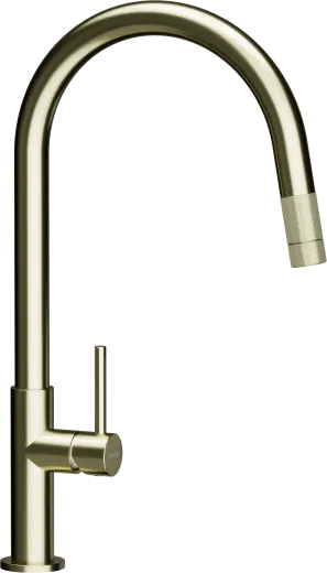 SCHOCK K�chenarmatur Talia White Gold Einhebelmischer / Sp�ltischarmatur Oberfl�che: Goldfarben mit Zugauslauf mit verdeckter Auszugsbrause