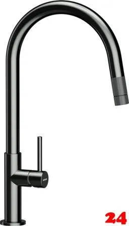 SCHOCK K�chenarmatur Talia Gunmetal Einhebelmischer / Sp�ltischarmatur Oberfl�che: Schwarz matt mit Zugauslauf mit verdeckter Auszugsbrause