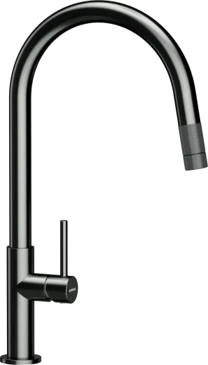 SCHOCK K�chenarmatur Talia Gunmetal Einhebelmischer / Sp�ltischarmatur Oberfl�che: Schwarz matt mit Zugauslauf mit verdeckter Auszugsbrause