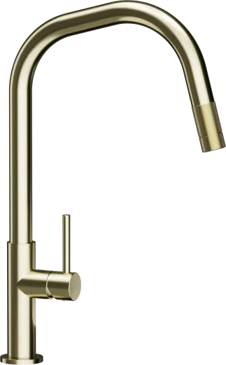 SCHOCK K�chenarmatur Talinos White Gold Einhebelmischer / Sp�ltischarmatur Oberfl�che: Goldfarben mit Zugauslauf mit verdeckter Auszugsbrause