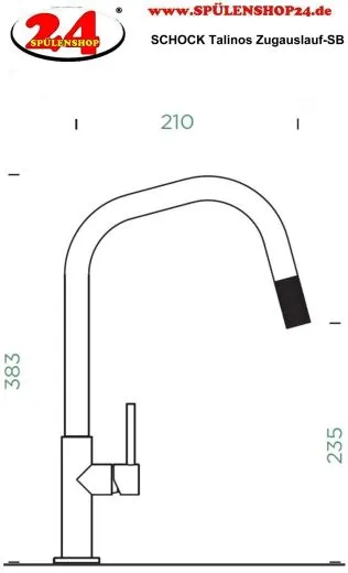 SCHOCK K�chenarmatur Talinos Copper Einhebelmischer / Sp�ltischarmatur Oberfl�che: Kupferfarben mit Zugauslauf mit verdeckter Auszugsbrause