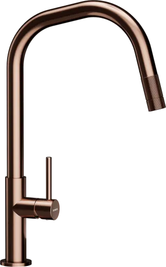 SCHOCK K�chenarmatur Talinos Copper Einhebelmischer / Sp�ltischarmatur Oberfl�che: Kupferfarben mit Zugauslauf mit verdeckter Auszugsbrause