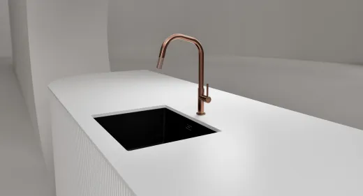 SCHOCK K�chenarmatur Talinos Copper Einhebelmischer / Sp�ltischarmatur Oberfl�che: Kupferfarben mit Zugauslauf mit verdeckter Auszugsbrause