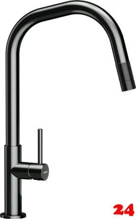 SCHOCK K�chenarmatur Talinos Gunmetal Einhebelmischer / Sp�ltischarmatur Oberfl�che: Schwarz matt mit Zugauslauf mit verdeckter Auszugsbrause