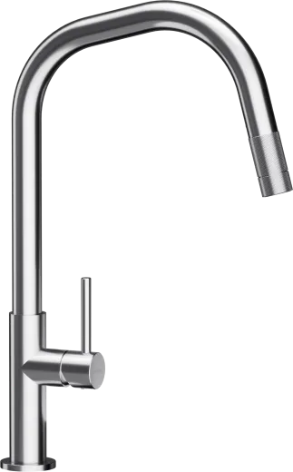 SCHOCK K�chenarmatur Talinos Edelstahl massiv Einhebelmischer / Sp�ltischarmatur Oberfl�che: geb�rstet mit Zugauslauf mit verdeckter Auszugsbrause