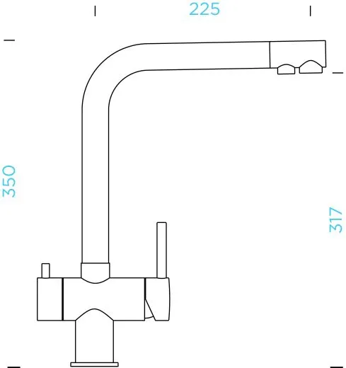 SCHOCK K�chenarmatur Vitus Schwarz mit Festauslauf 3-Wege Trinkwasserfilter Armatur Oberfl�che: Cristadur� Farbe Puro 360� schwenkbarer Auslauf