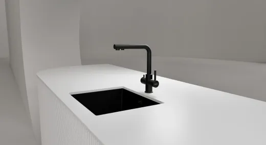 SCHOCK K�chenarmatur Vitus Schwarz mit Zugauslauf 3-Wege Trinkwasserfilter Armatur Oberfl�che: Cristadur� Farbe Puro 180� schwenkbarer Auslauf