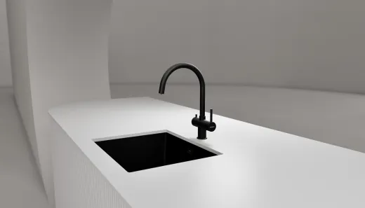 SCHOCK K�chenarmatur Ares Schwarz mit Festauslauf 3-Wege Trinkwasserfilter Armatur Oberfl�che: Cristadur� Farbe Puro 360� schwenkbarer Auslauf