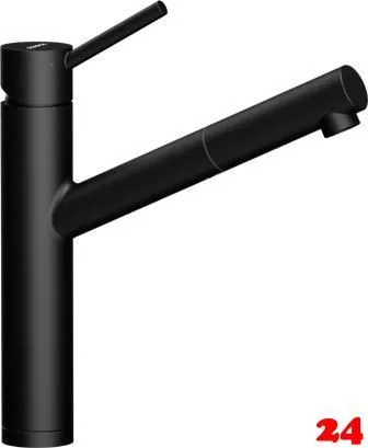 SCHOCK K�chenarmatur Altos Schwarz-SB Einhebelmischer Oberfl�che: Cristadur� Farbe Puro mit Zugauslauf 120� schwenkbarer Auslauf