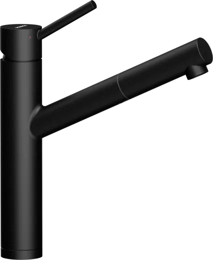 SCHOCK K�chenarmatur Altos Schwarz-SB Einhebelmischer Oberfl�che: Cristadur� Farbe Puro mit Zugauslauf 120� schwenkbarer Auslauf