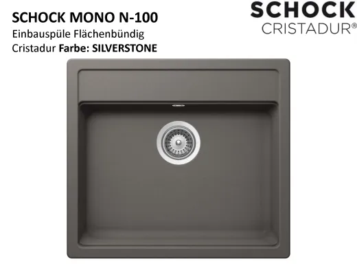SCHOCK Kchensple Mono N-100 FB Cristadur Nano-Granitsple flchenbndig mit Drehexcenter