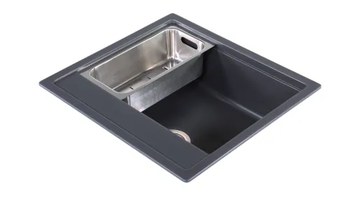 SCHOCK Kchensple Mono N-100 FB Cristadur Nano-Granitsple flchenbndig mit Drehexcenter