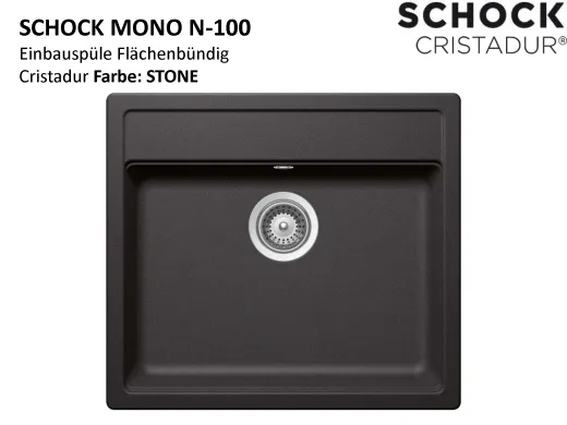 SCHOCK Kchensple Mono N-100 FB Cristadur Nano-Granitsple flchenbndig mit Drehexcenter