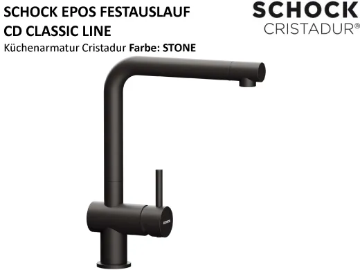 SCHOCK K�chenarmatur Epos Cristadur� Classic Line Einhebelmischer Festauslauf 360� schwenkbarer Auslauf