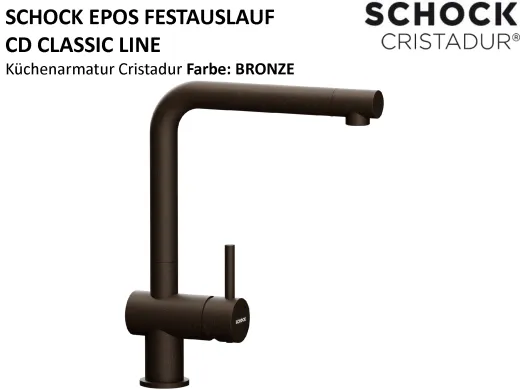 SCHOCK K�chenarmatur Epos Cristadur� Classic Line Einhebelmischer Festauslauf 360� schwenkbarer Auslauf