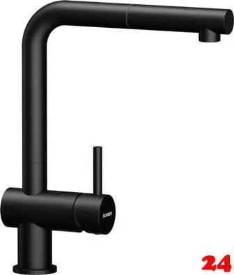 SCHOCK K�chenarmatur Epos Cristadur� Classic Line Einhebelmischer Zugauslauf 180� schwenkbarer Auslauf