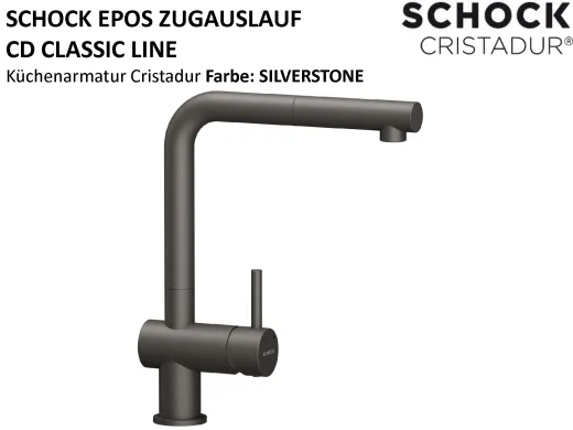 SCHOCK K�chenarmatur Epos Cristadur� Classic Line Einhebelmischer Zugauslauf 180� schwenkbarer Auslauf