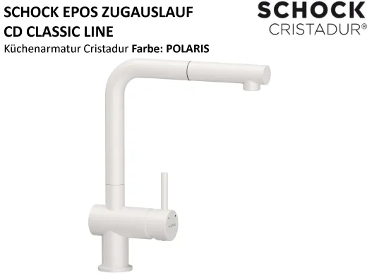 SCHOCK K�chenarmatur Epos Cristadur� Classic Line Einhebelmischer Zugauslauf 180� schwenkbarer Auslauf