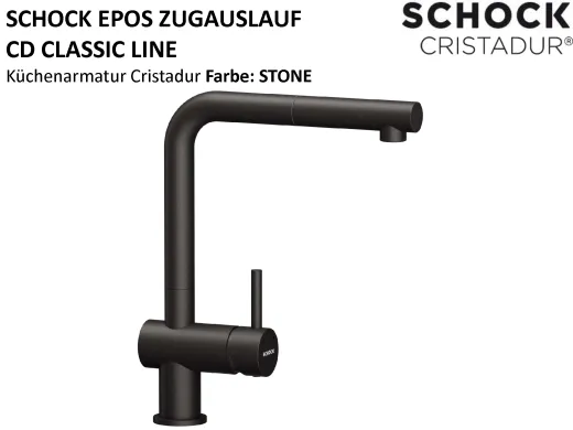 SCHOCK K�chenarmatur Epos Cristadur� Classic Line Einhebelmischer Zugauslauf 180� schwenkbarer Auslauf