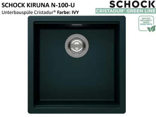 SCHOCK K�chensp�le Kiruna N-100-U Cristadur� Nano-Granitsp�le / Unterbausp�le Green Line mit Drehexcenter