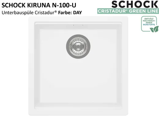 SCHOCK K�chensp�le Kiruna N-100-U Cristadur� Nano-Granitsp�le / Unterbausp�le Green Line mit Drehexcenter