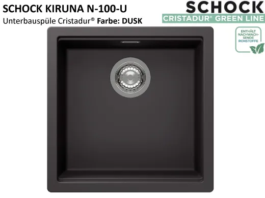 SCHOCK K�chensp�le Kiruna N-100-U Cristadur� Nano-Granitsp�le / Unterbausp�le Green Line mit Drehexcenter
