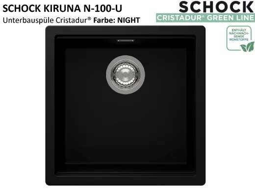 SCHOCK K�chensp�le Kiruna N-100-U Cristadur� Nano-Granitsp�le / Unterbausp�le Green Line mit Drehexcenter