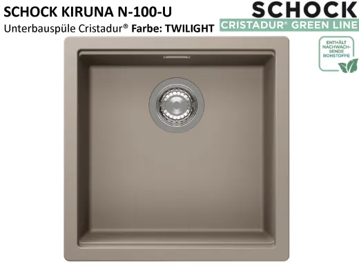 SCHOCK K�chensp�le Kiruna N-100-U Cristadur� Nano-Granitsp�le / Unterbausp�le Green Line mit Drehexcenter
