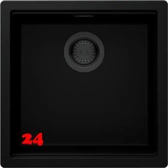 SCHOCK K�chensp�le Kiruna N-100-U allBlack Cristadur� Nano-Granitsp�le / Unterbausp�le Green Line mit Drehexcenter Black-Edition