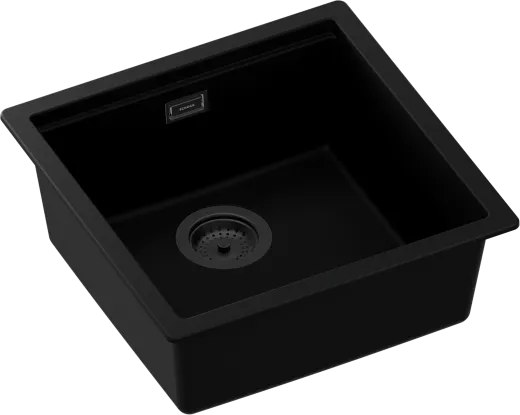 SCHOCK K�chensp�le Kiruna N-100-FB allBlack Cristadur� Nano-Granitsp�le fl�chenb�ndig Green Line mit Drehexcenter Black-Edition