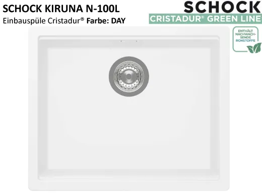SCHOCK K�chensp�le Kiruna N-100L Cristadur� Nano-Granitsp�le Green Line mit Drehexcenter