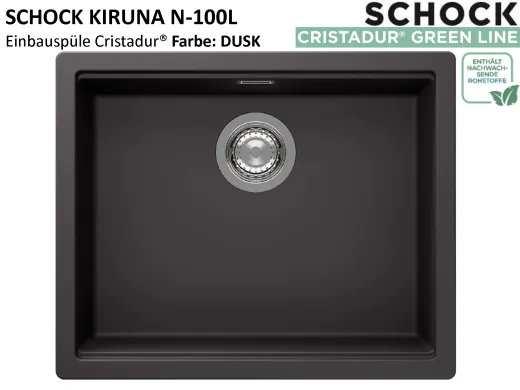SCHOCK K�chensp�le Kiruna N-100L Cristadur� Nano-Granitsp�le Green Line mit Drehexcenter