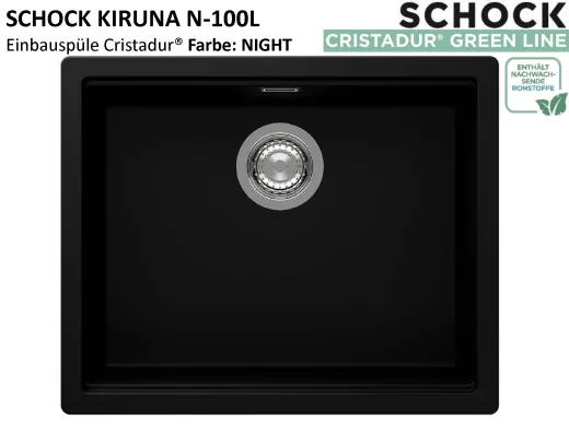 SCHOCK K�chensp�le Kiruna N-100L Cristadur� Nano-Granitsp�le Green Line mit Drehexcenter