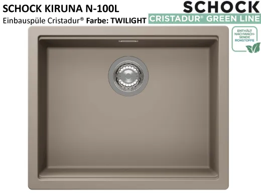 SCHOCK K�chensp�le Kiruna N-100L Cristadur� Nano-Granitsp�le Green Line mit Drehexcenter