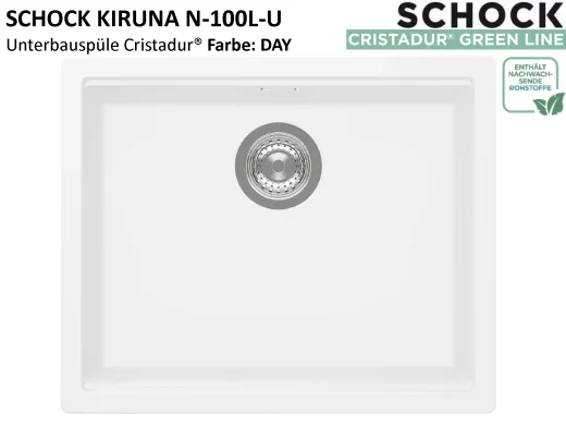 SCHOCK K�chensp�le Kiruna N-100L-U Cristadur� Nano-Granitsp�le / Unterbausp�le Green Line mit Drehexcenter