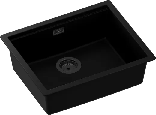 SCHOCK K�chensp�le Kiruna N-100L allBlack Cristadur� Nano-Granitsp�le Green Line mit Drehexcenter Black-Edition