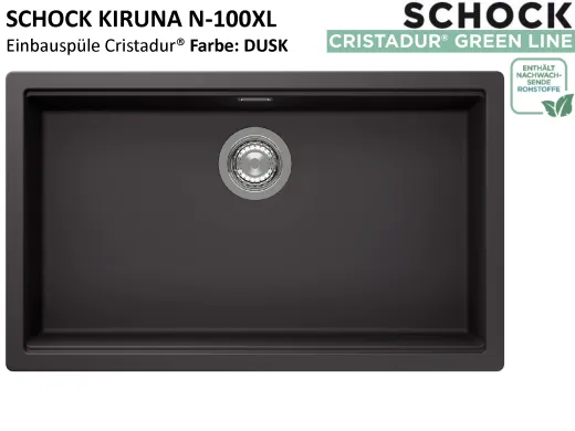 SCHOCK K�chensp�le Kiruna N-100XL Cristadur� Nano-Granitsp�le Green Line mit Drehexcenter