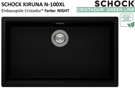 SCHOCK K�chensp�le Kiruna N-100XL Cristadur� Nano-Granitsp�le Green Line mit Drehexcenter