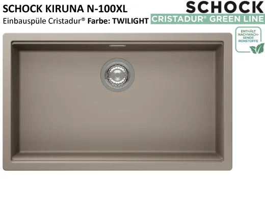 SCHOCK K�chensp�le Kiruna N-100XL Cristadur� Nano-Granitsp�le Green Line mit Drehexcenter
