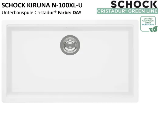 SCHOCK K�chensp�le Kiruna N-100XL-U Cristadur� Nano-Granitsp�le / Unterbausp�le Green Line mit Drehexcenter