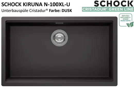 SCHOCK K�chensp�le Kiruna N-100XL-U Cristadur� Nano-Granitsp�le / Unterbausp�le Green Line mit Drehexcenter