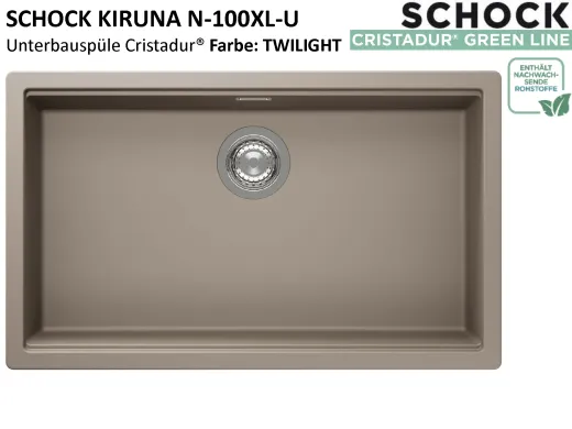 SCHOCK K�chensp�le Kiruna N-100XL-U Cristadur� Nano-Granitsp�le / Unterbausp�le Green Line mit Drehexcenter
