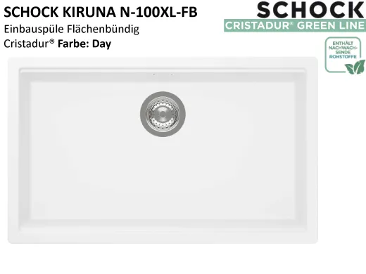 SCHOCK K�chensp�le Kiruna N-100XL-FB Cristadur� Nano-Granitsp�le fl�chenb�ndig Green Line mit Drehexcenter