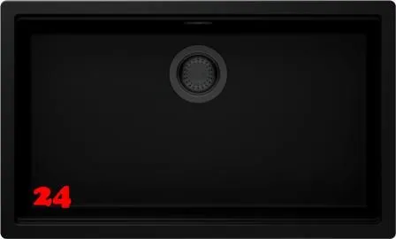SCHOCK K�chensp�le Kiruna N-100XL-FB allBlack Cristadur� Nano-Granitsp�le fl�chenb�ndig Green Line mit Drehexcenter Black-Edition