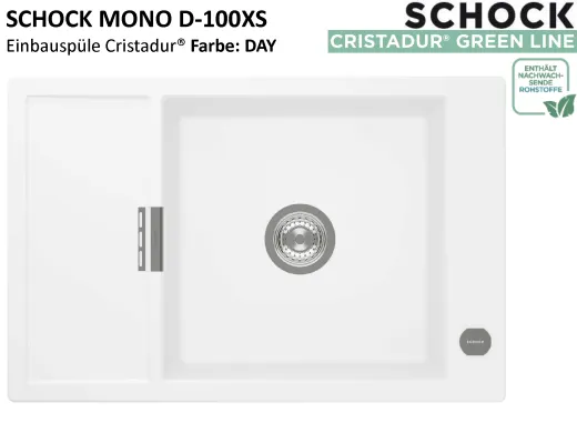 SCHOCK K�chensp�le Mono D-100XS Cristadur� Nano-Granitsp�le / Einbausp�le Green Line mit Drehexcenter