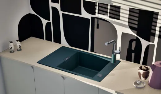 SCHOCK K�chensp�le Mono D-100XS Cristadur� Nano-Granitsp�le / Einbausp�le Green Line mit Drehexcenter
