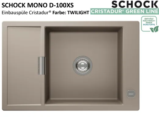 SCHOCK K�chensp�le Mono D-100XS Cristadur� Nano-Granitsp�le / Einbausp�le Green Line mit Drehexcenter