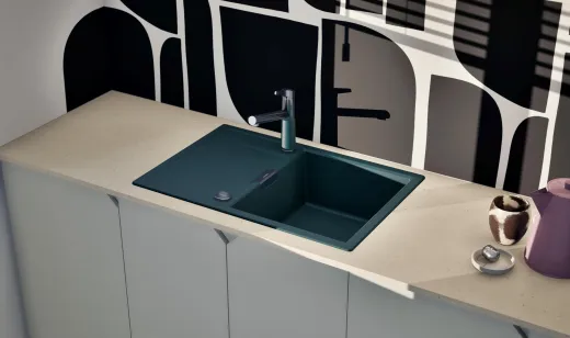 SCHOCK K�chensp�le Mono D-100 Cristadur� Nano-Granitsp�le / Einbausp�le Green Line mit Drehexcenter
